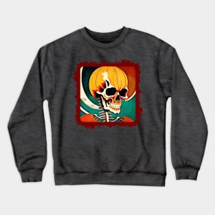 Skull artwork inside bloody Halloween frame Crewneck Sweatshirt